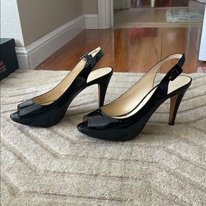 Talbots Black Slingback Heels
